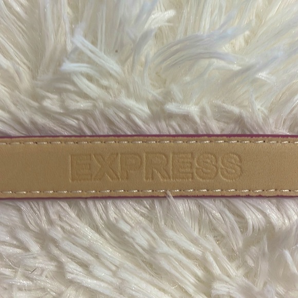 EXPRESS Pink Bow Leather Belt Medium - Picture 3 of 4